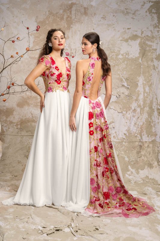Rosana et Rosalia robe de mariee coloree plein pied elsa gary