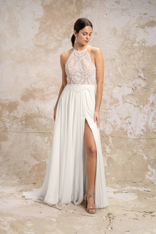 Isis robe de mariee romantique fente elsa gary